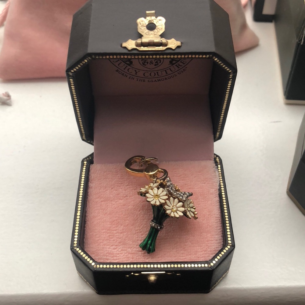 Juicy Couture gold flower bouquet charm